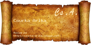Csurka Arika névjegykártya